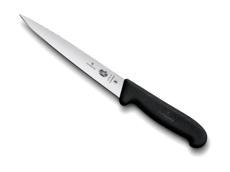 5_3703_18 Couteau Victorinox Dénerver - couteau victorinox dénerver, fibrox, Noir, inox flexible 18 cm