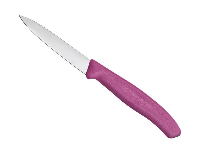 couteau victorinox office, manche polypropylène rose, lame inox 8 cm
