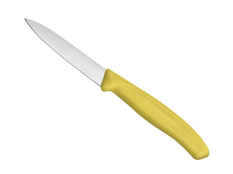 couteau victorinox office, manche polypropylène jaune, lame inox 8 cm