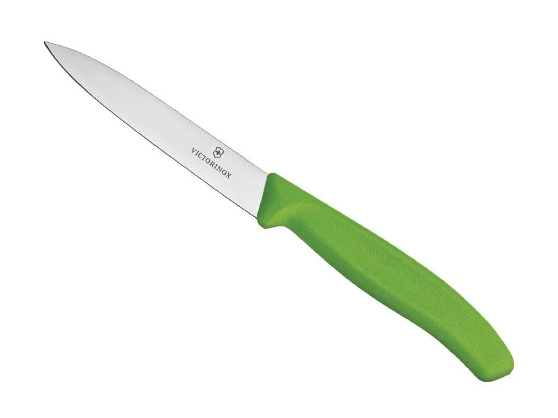 couteau victorinox office, manche polypropylène vert, lame inox 10 cm