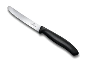 couteau victorinox table, manche polypropylène noir, lame inox crantée 11 cm